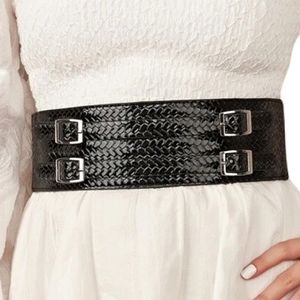 Braided Double Buckle Wide Width Belt